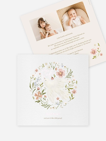 Taufeinladung Blossom Dove