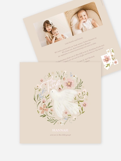 Taufeinladung Blossom Dove