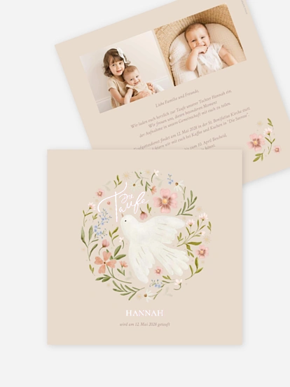 Taufeinladung Blossom Dove