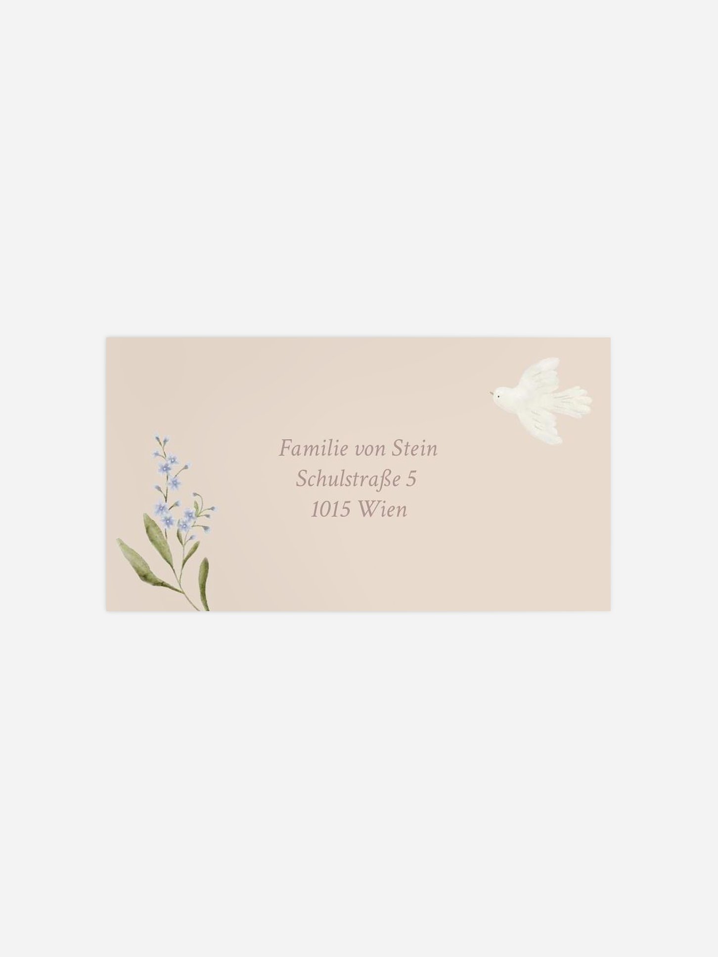 Empfängeraufkleber Taufe Blossom Dove