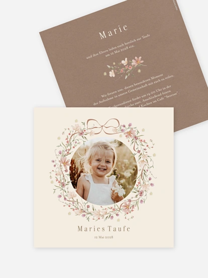 Taufeinladung Floral Grace