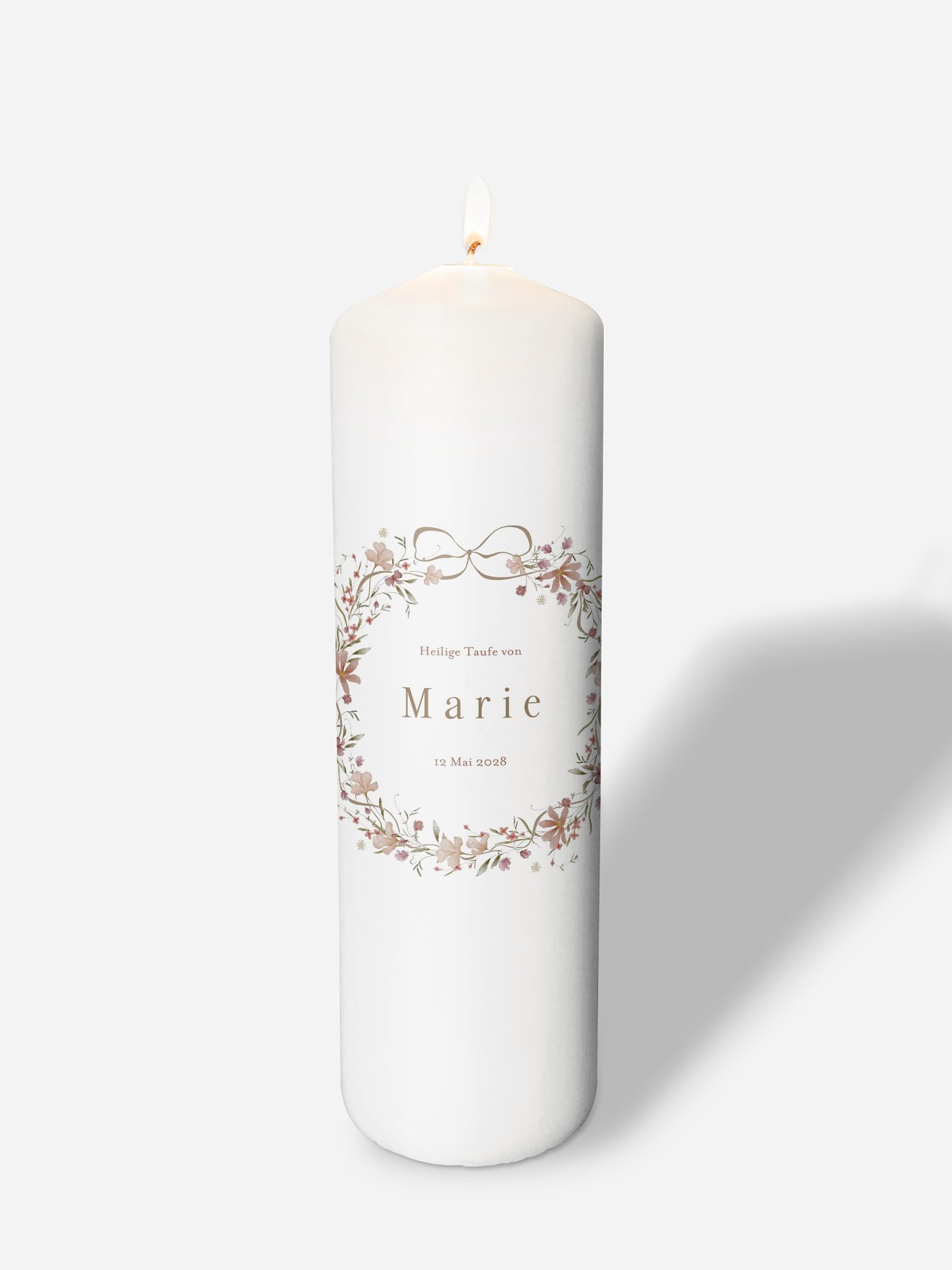 Taufkerze Floral Grace