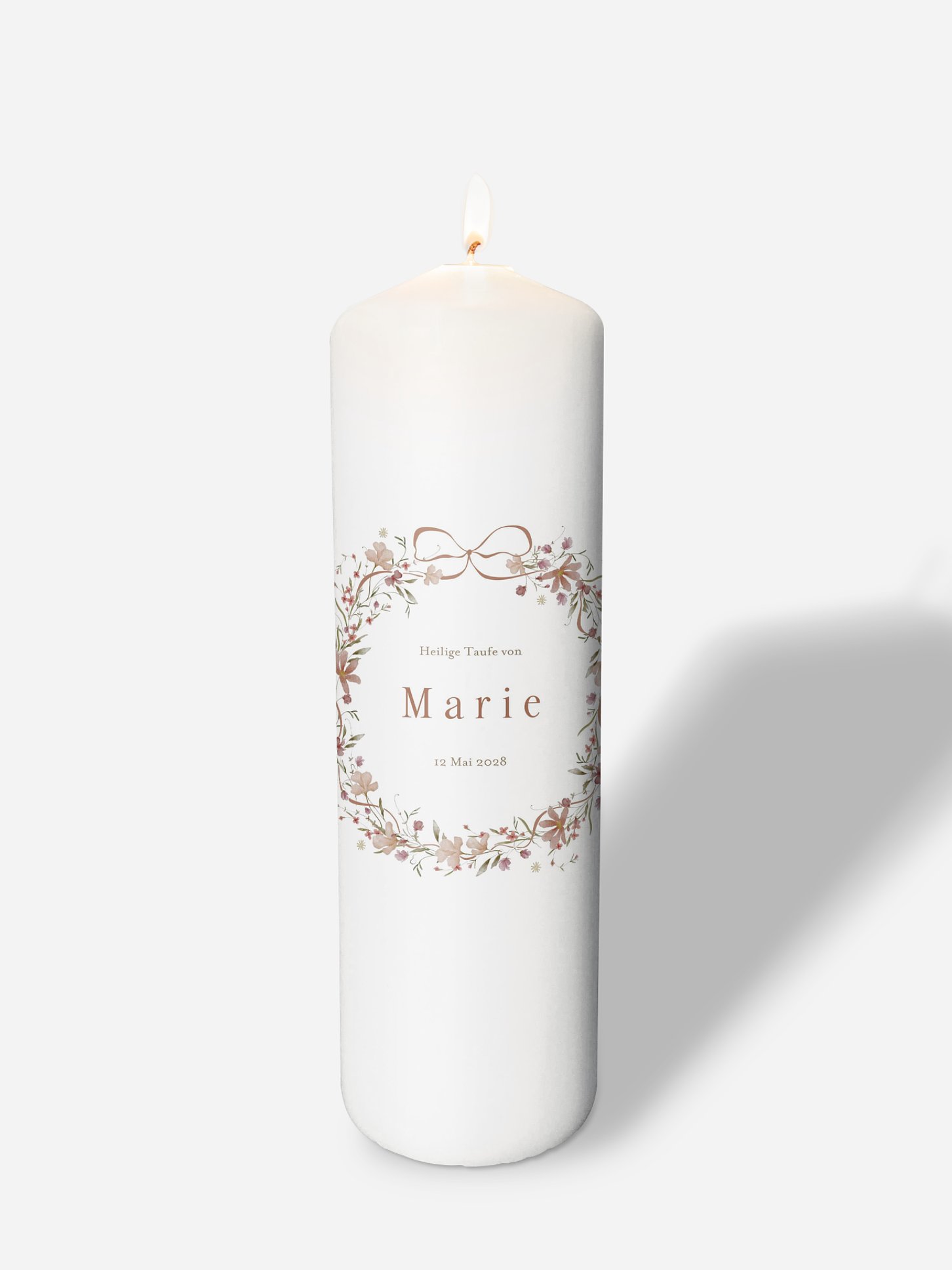 Taufkerze Floral Grace