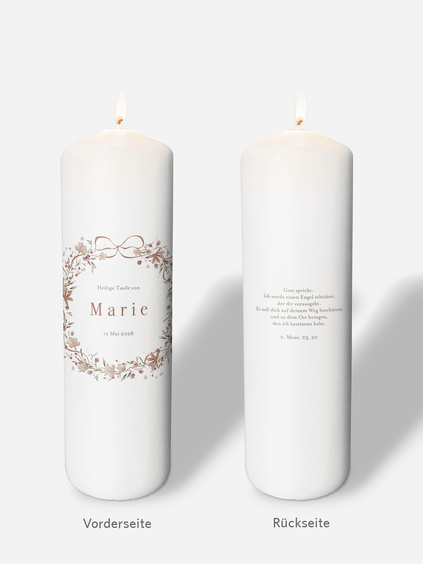 Taufkerze Floral Grace