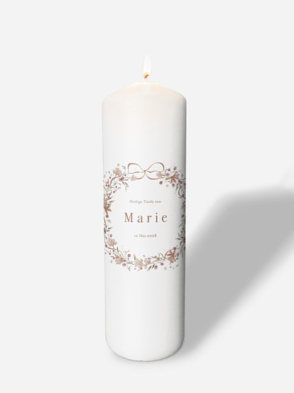 Taufkerze Floral Grace