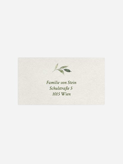 Empfängeraufkleber Taufe Botanical Blessing