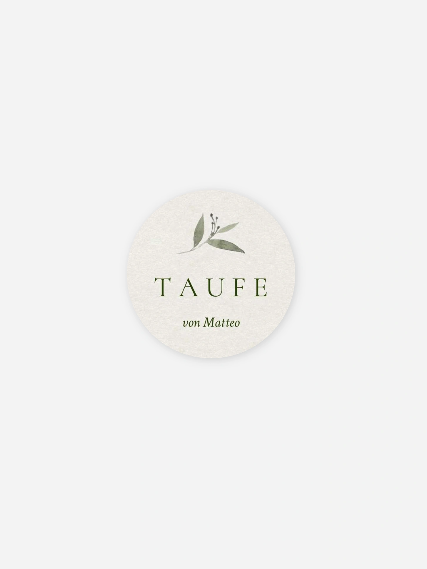 Aufkleber Taufe Botanical Blessing
