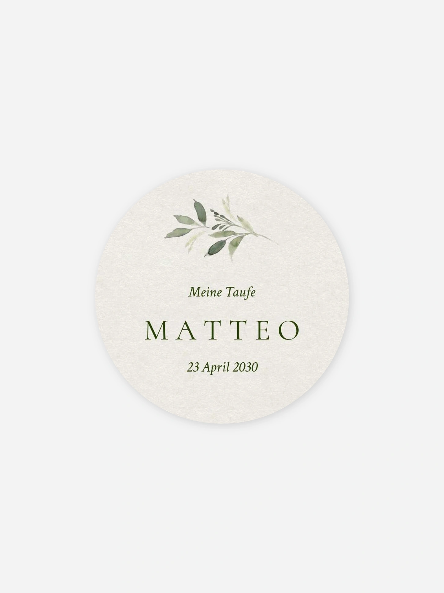 Aufkleber Taufe Botanical Blessing