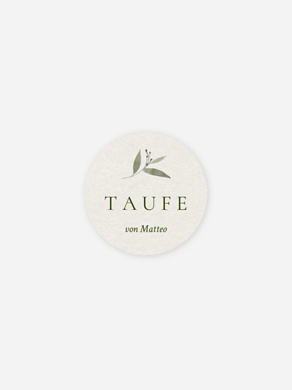 Aufkleber Taufe Botanical Blessing