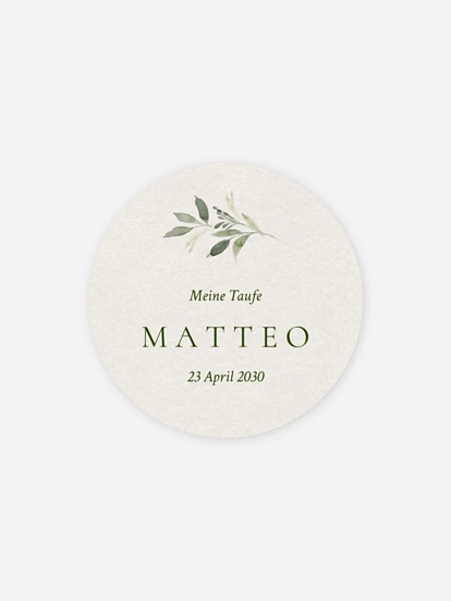 Aufkleber Taufe Botanical Blessing