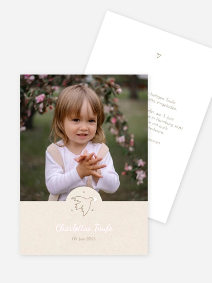 Taufeinladung Zartes Vöglein