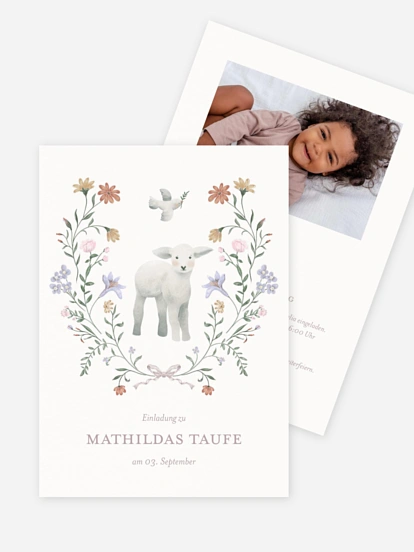 Taufeinladung Garden of Grace