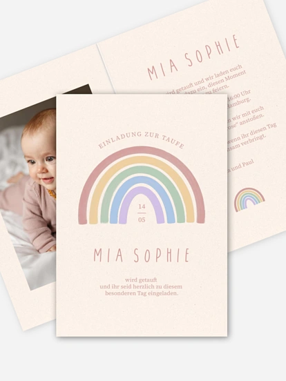 Taufeinladung Pastel Arc