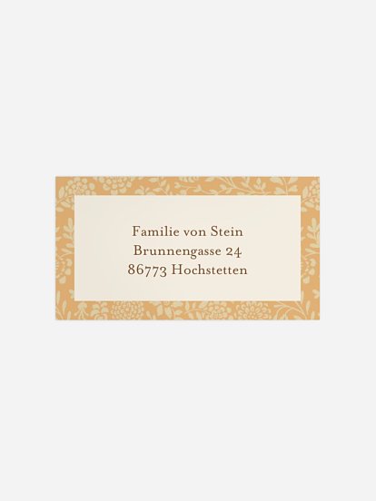 Empfängeraufkleber Taufe Classic Garden