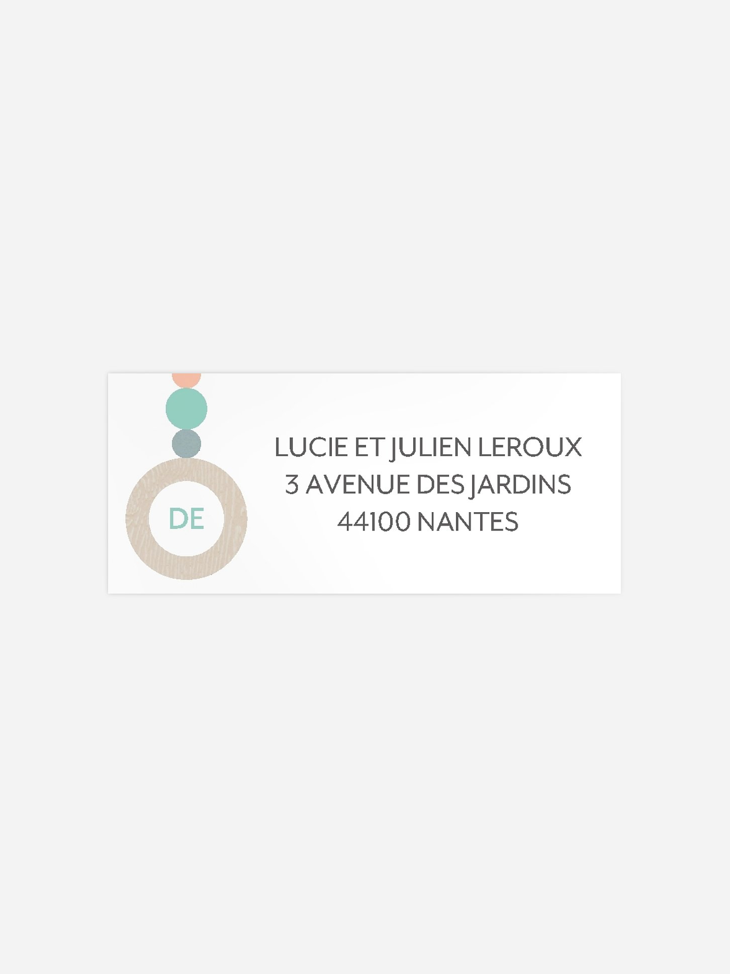 Étiquette expéditeur naissance Attache-sucette