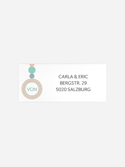 Absenderaufkleber Geburt Schnullerkette