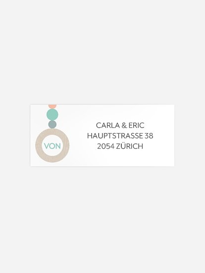 Absenderaufkleber Geburt Schnullerkette