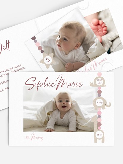 Geburtskarte Schnullerkette