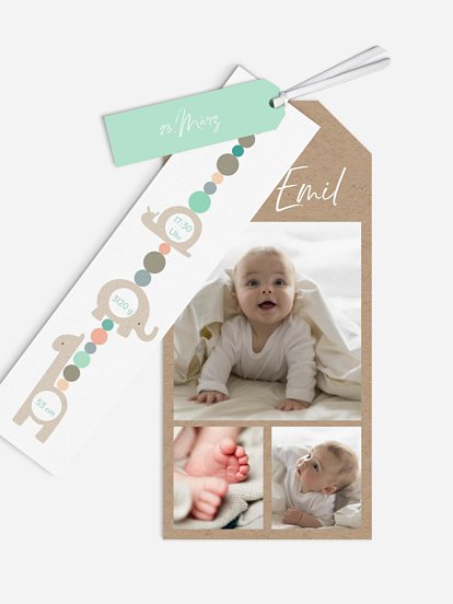 Geburtskarte Schnullerkette