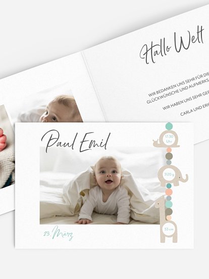 Geburtskarte Schnullerkette