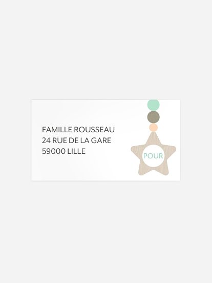 Étiquette destinataire naissance Attache-sucette