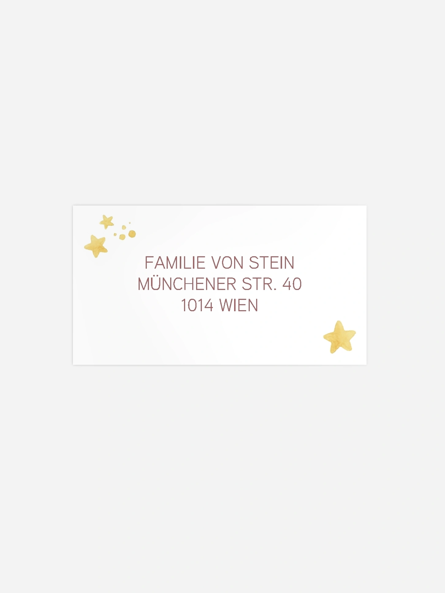 Empfängeraufkleber Geburt Sternzeichen