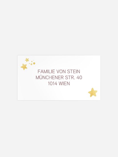 Empfängeraufkleber Geburt Sternzeichen