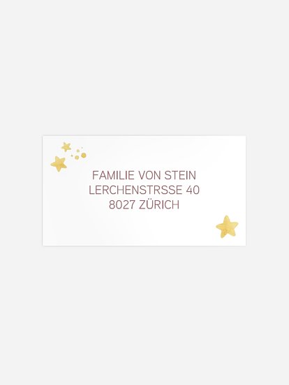 Empfängeraufkleber Geburt Sternzeichen