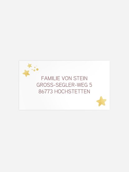 Empfängeraufkleber Geburt Sternzeichen