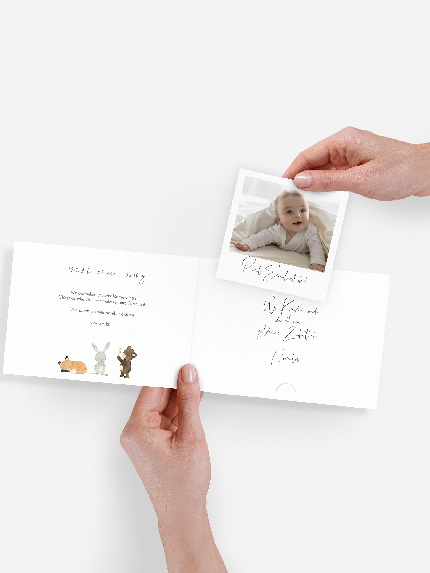 Geburtskarte Tierchen Trio