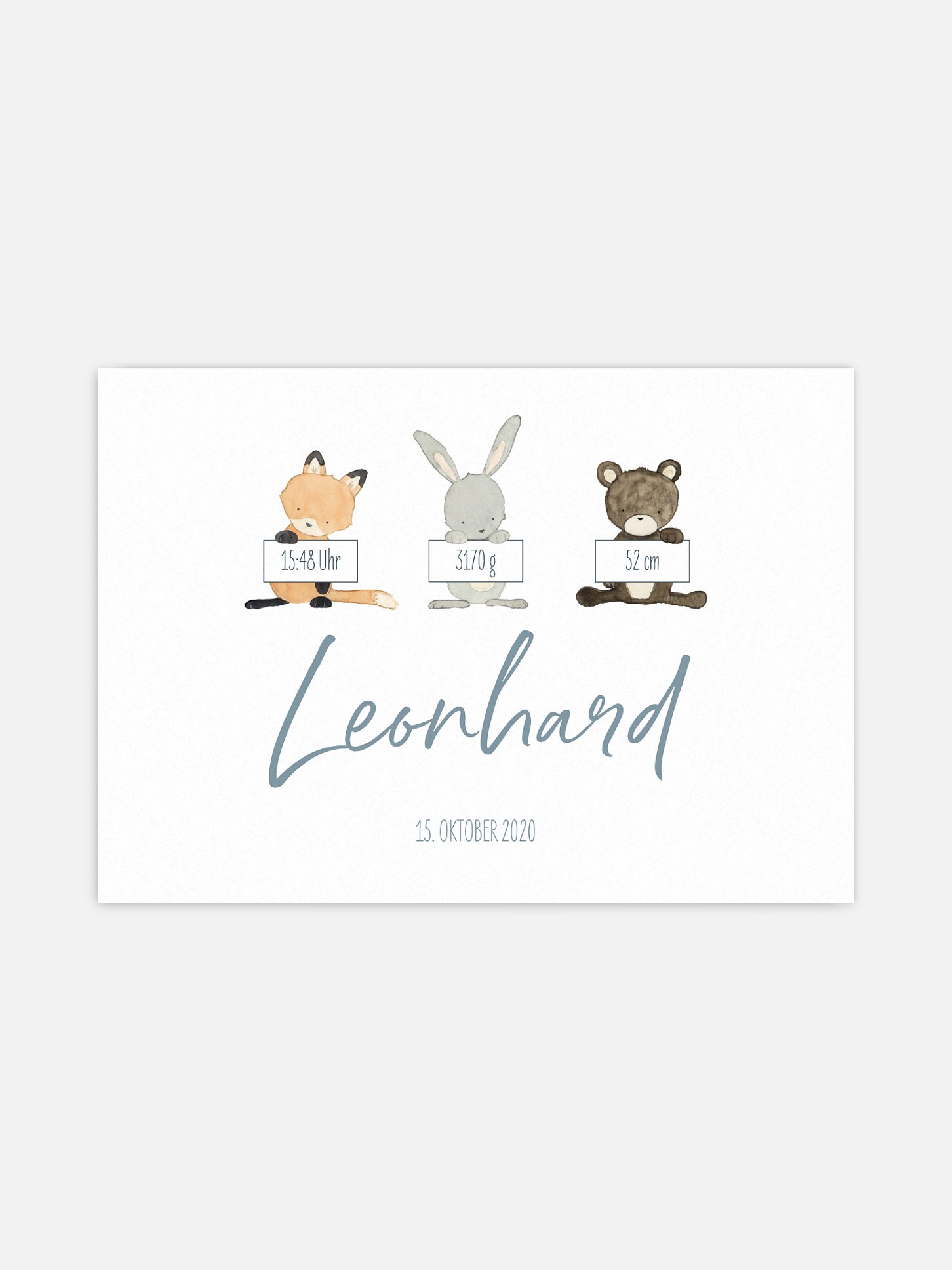 Poster Geburt Tierchen Trio