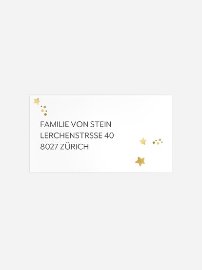 Empfängeraufkleber Geburt Little Star