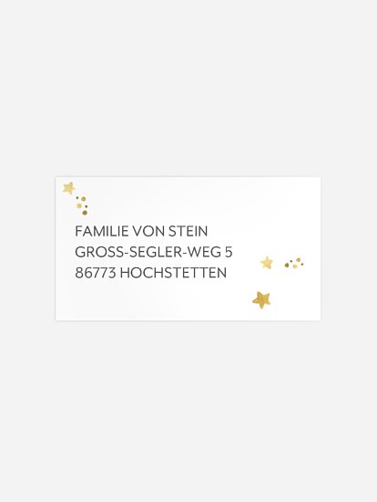 Empfängeraufkleber Geburt Little Star