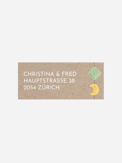 Absenderaufkleber Geburt Mobile