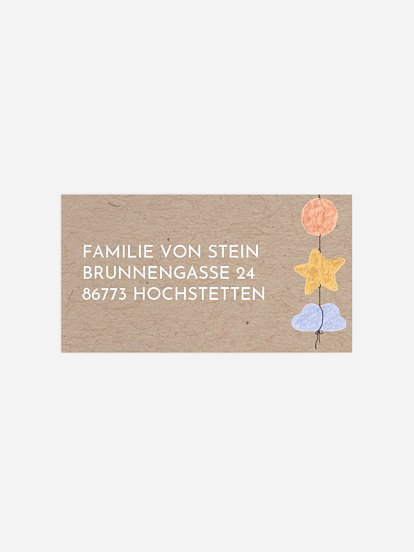 Empfängeraufkleber Geburt Mobile