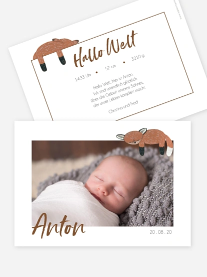 Geburtskarte Schlafenszeit