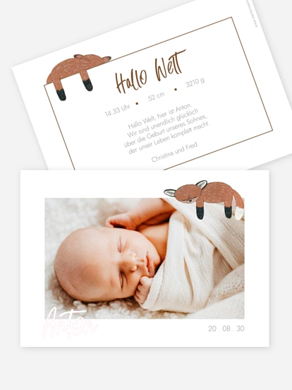 Geburtskarte Schlafenszeit