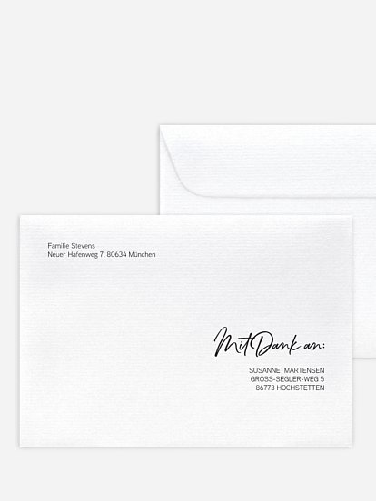 Bedruckte Umschläge Geburt Petit Amour