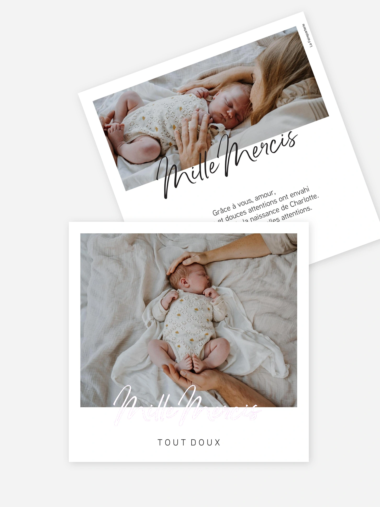 Carte remerciement naissance Petit Amour