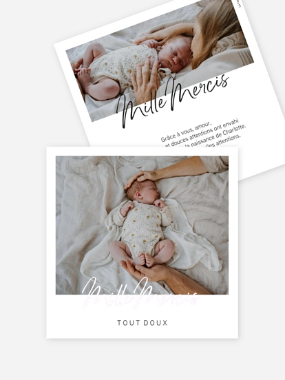 Carte remerciement naissance Petit Amour