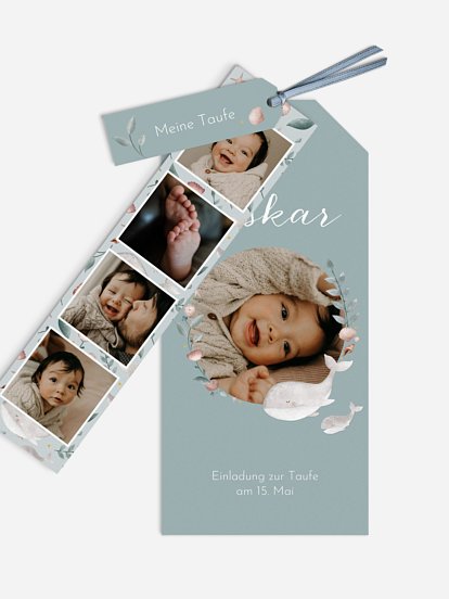 Taufeinladung Walfamilie