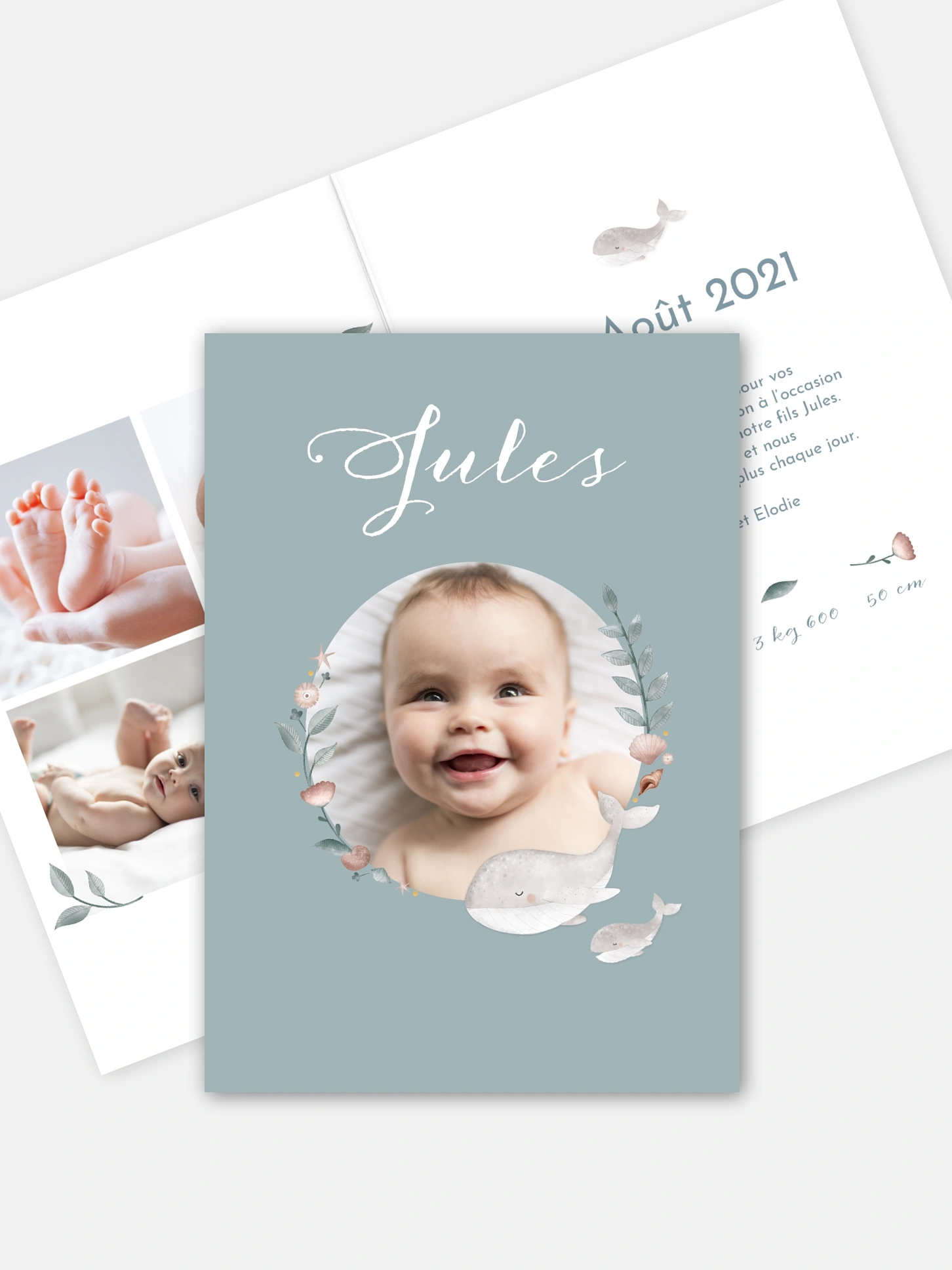 Faire-part naissance Jolies baleines