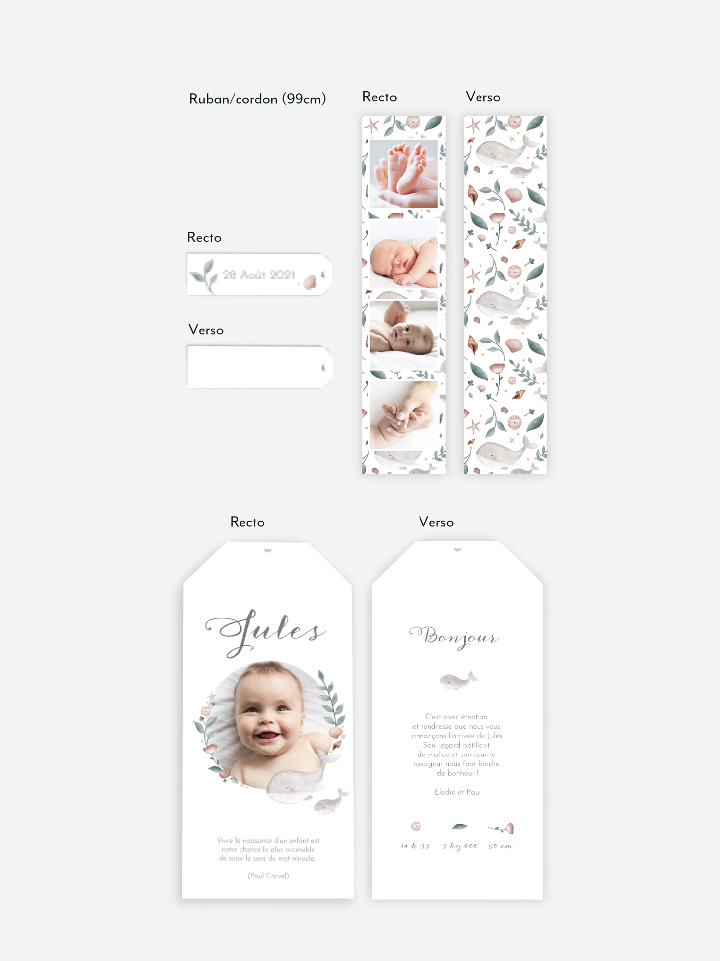 Faire-part naissance Jolies baleines