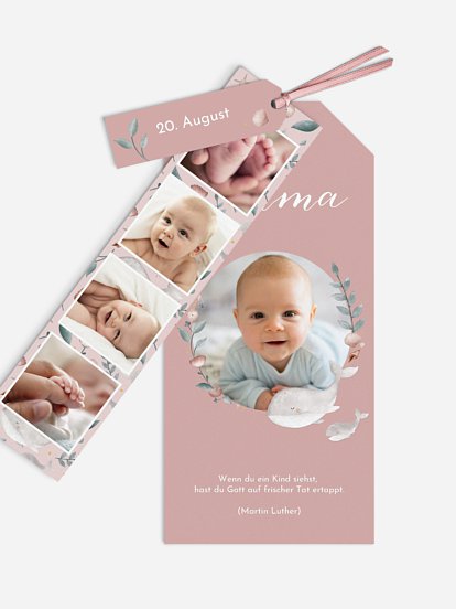 Geburtskarte Walfamilie