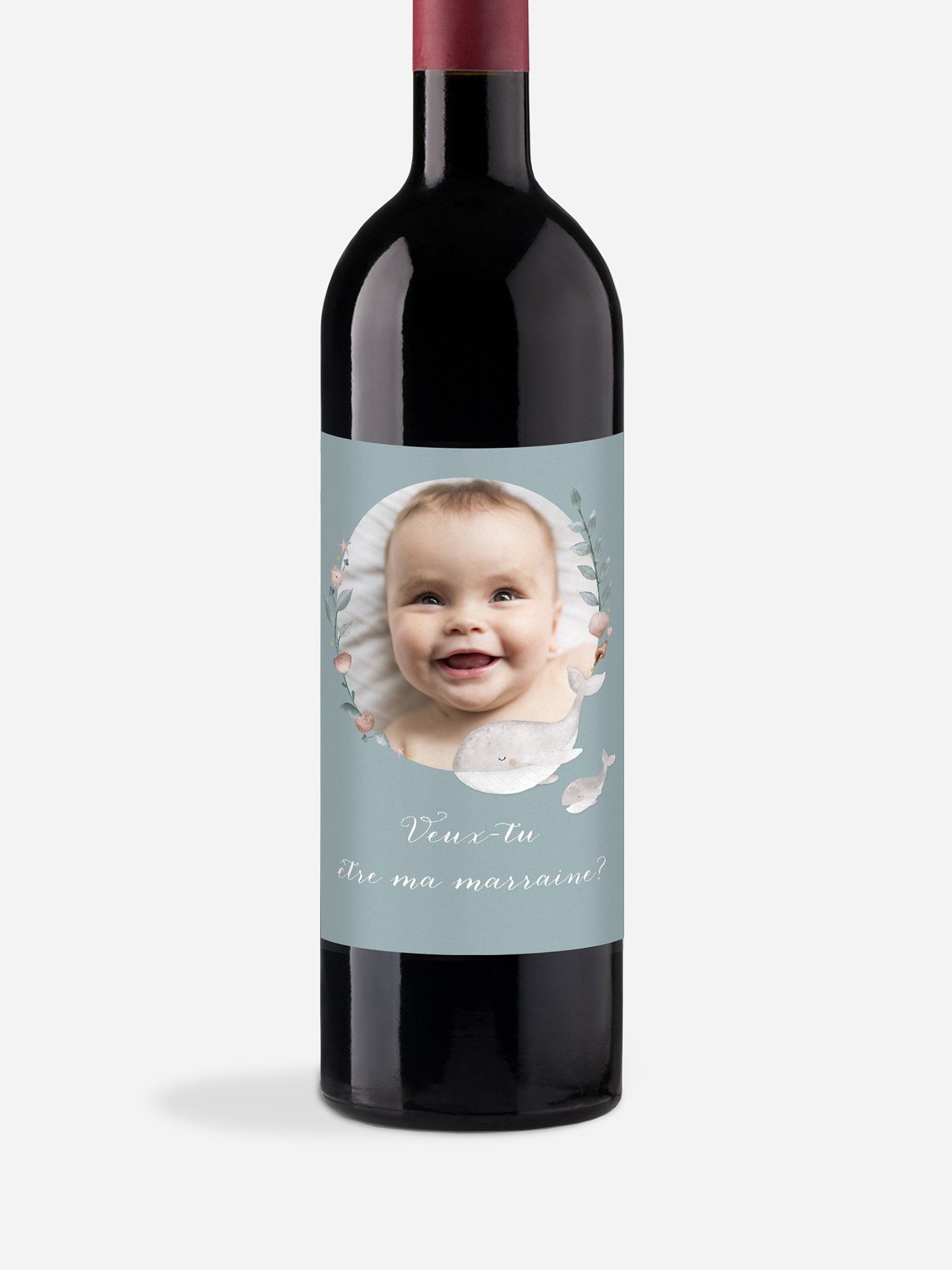 Étiquette bouteille Jolies baleines