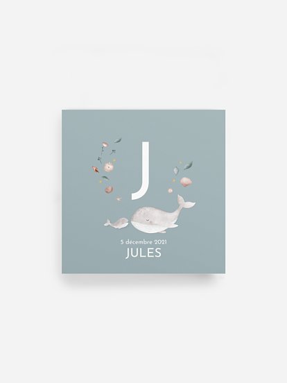 Affiche naissance Jolies baleines