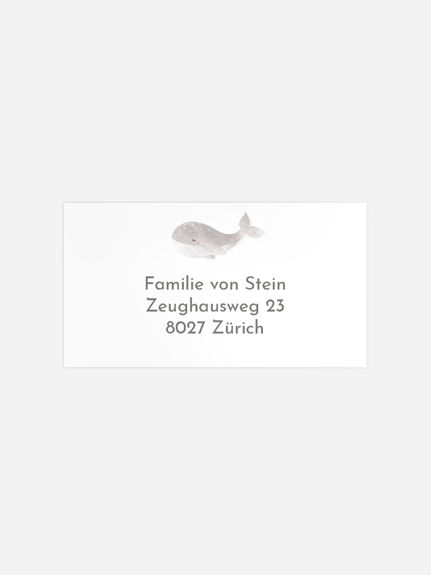 Empfängeraufkleber Geburt Walfamilie