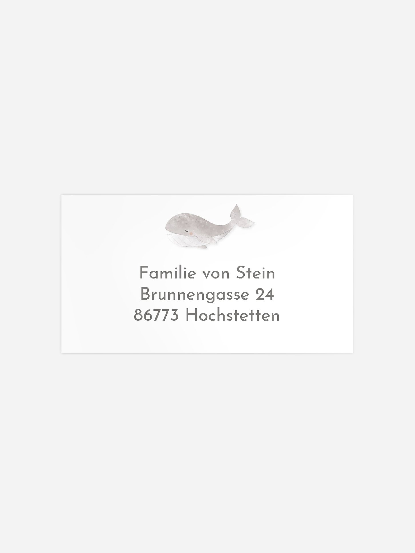 Empfängeraufkleber Geburt Walfamilie