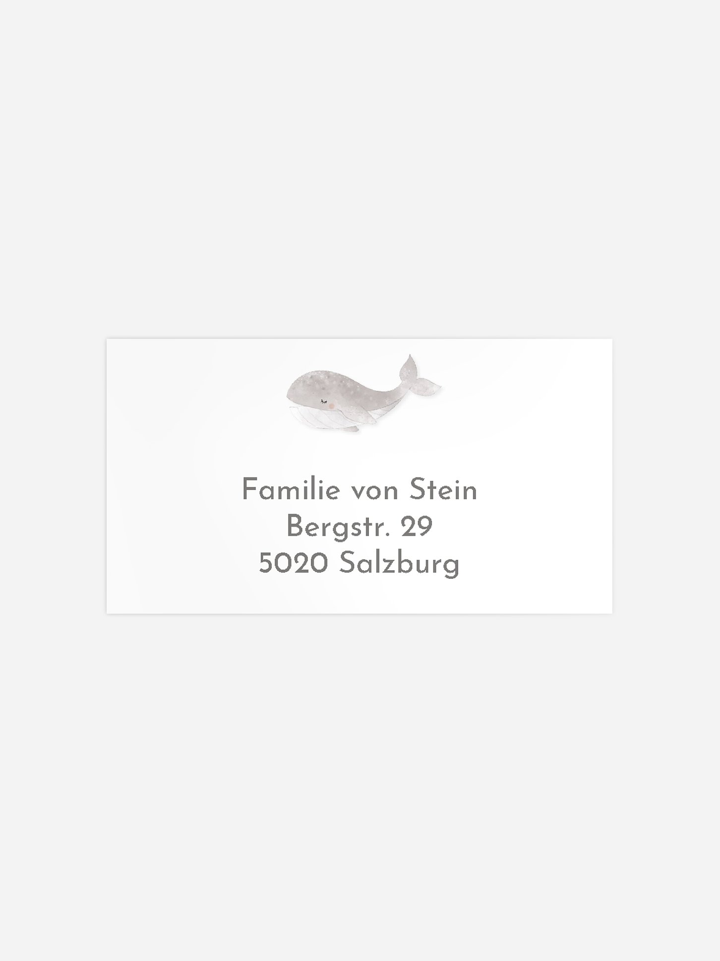 Empfängeraufkleber Taufe Walfamilie