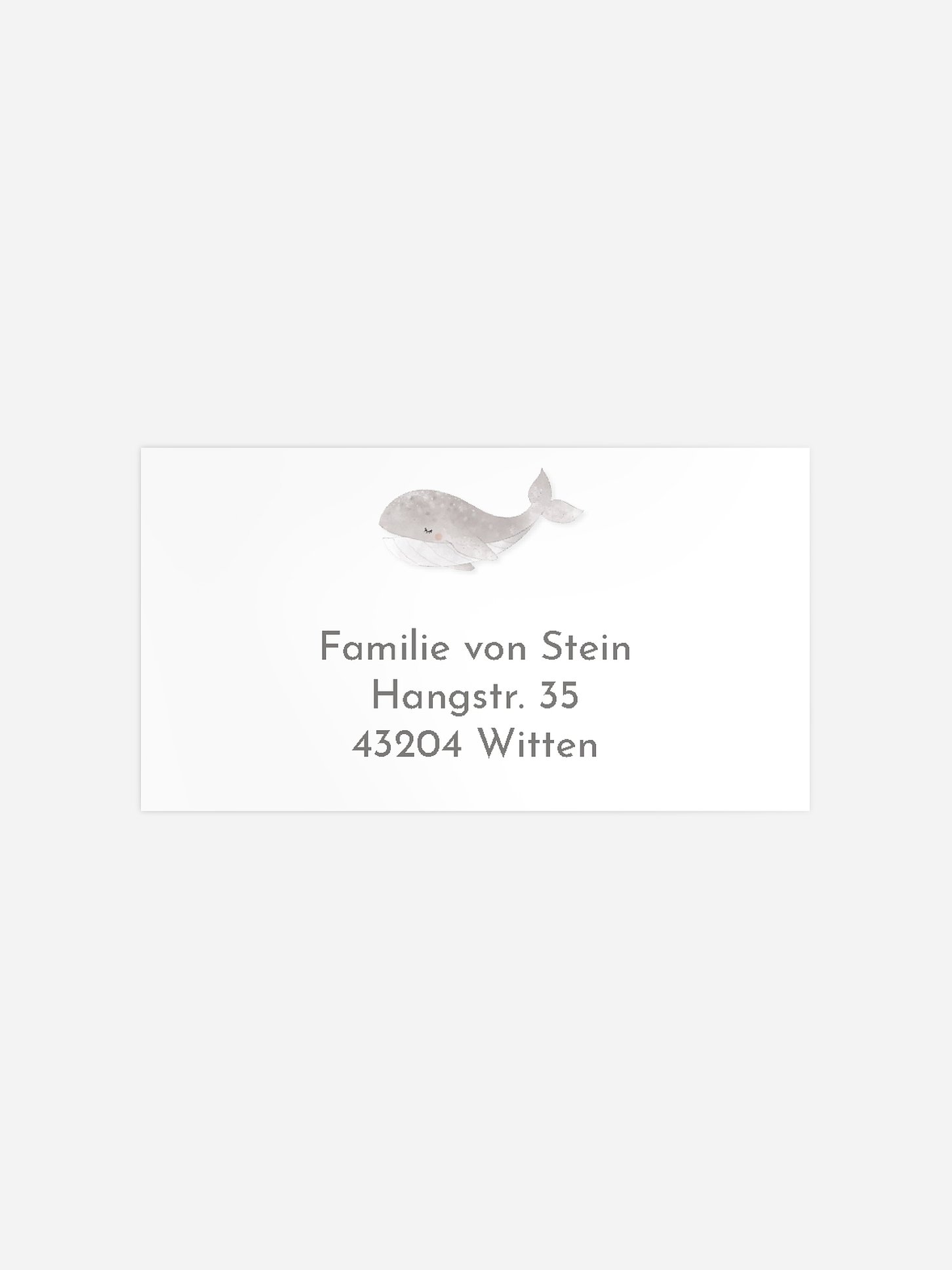Empfängeraufkleber Taufe Walfamilie
